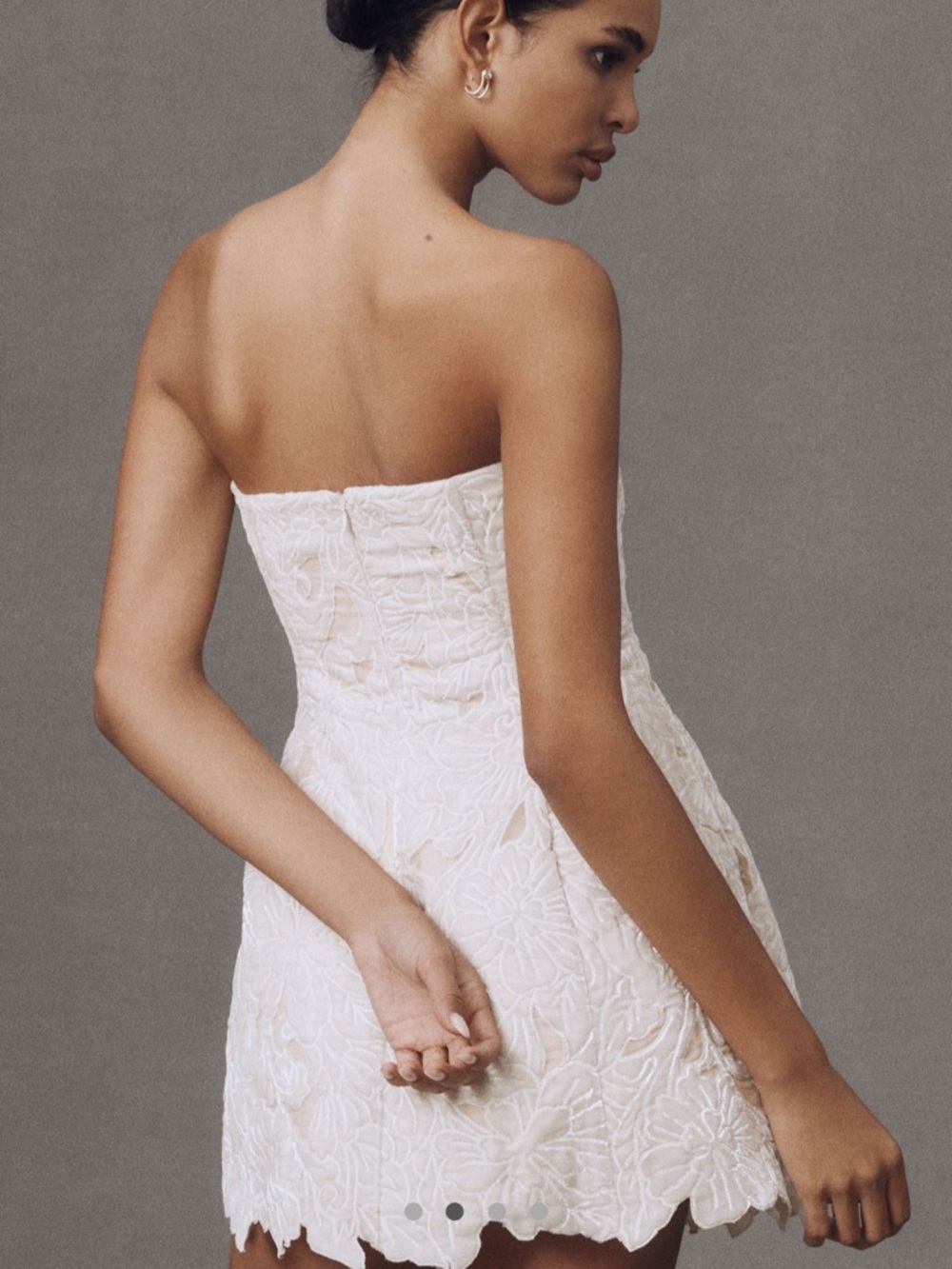 BHLDN Ivory Strapless Lace Mini Dress - Picture 2 of 3